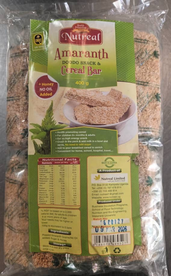 Amaranth Doodo Snack & Cereal bar