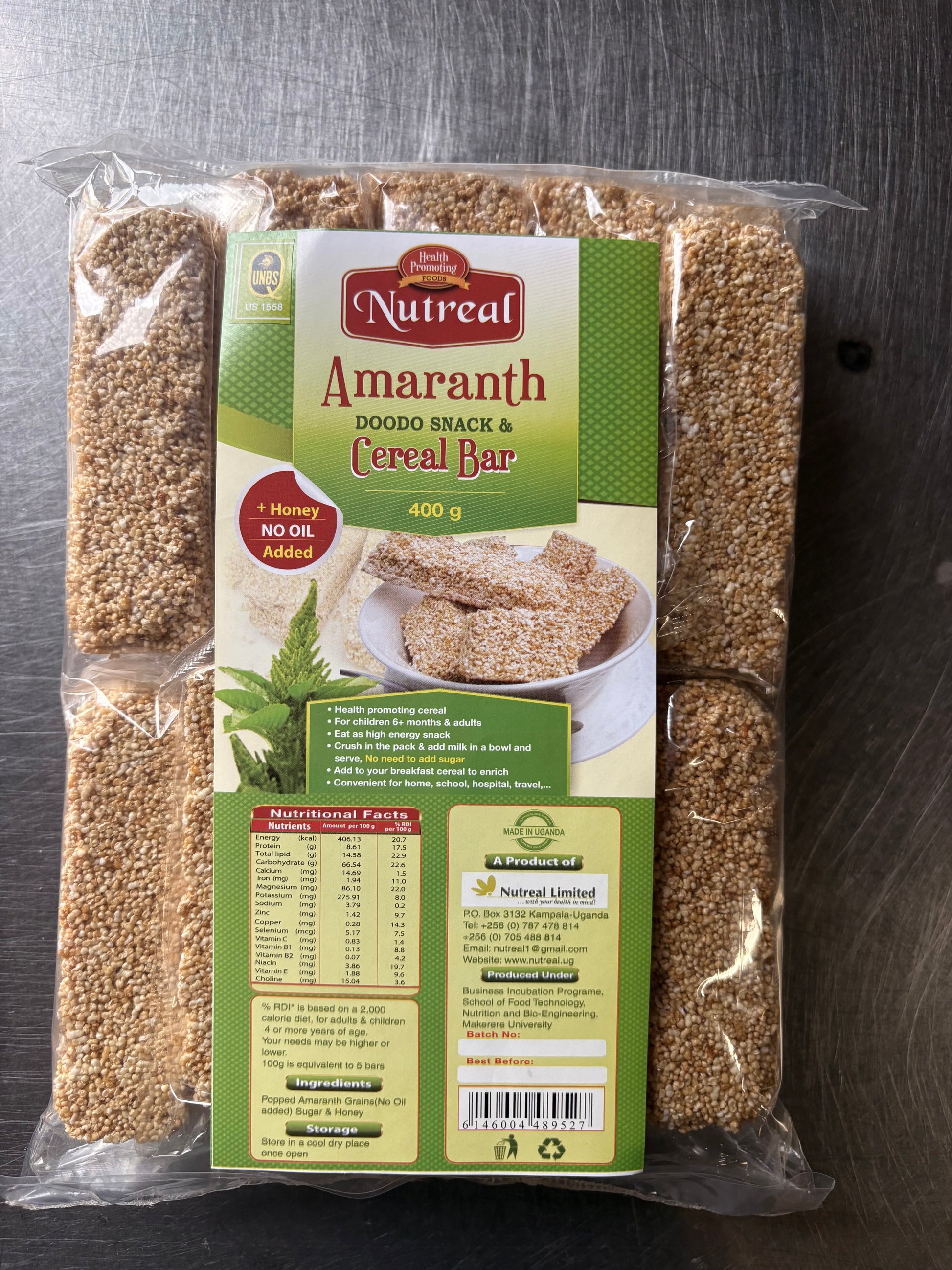 Amaranth Doodo Snack & Cereal bar